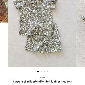 Mabo Kids Matching Set in green and White